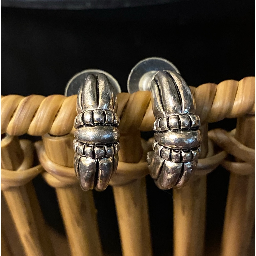 Premier Designs La Vista Silver Plated Hoop Earrings - Picture 3 of 7